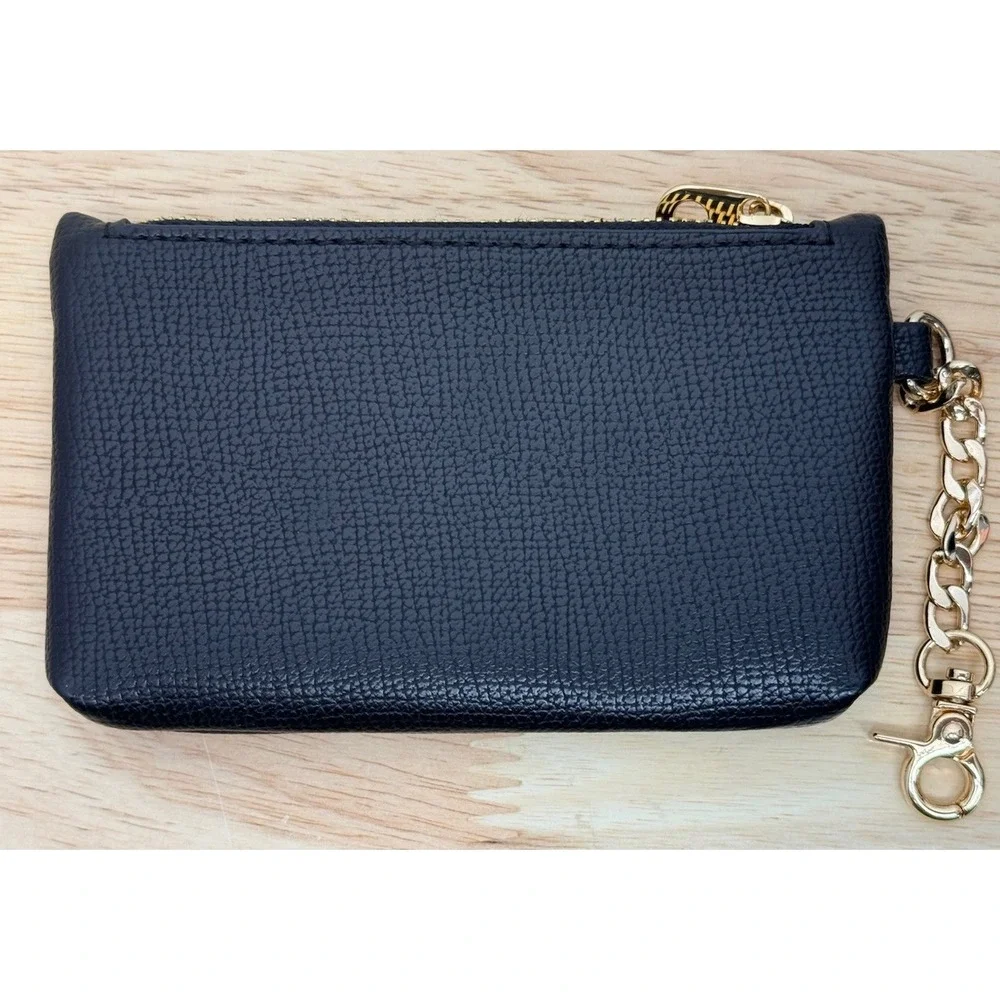 DUNE London Coin Purse Womens Black Saffiano Leather Lobster Claw Hardware #40
